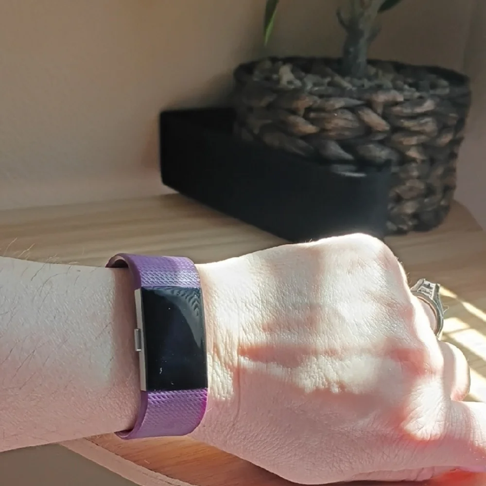 Fitbit Purple Silicone Fitness Tracker with Digital Display